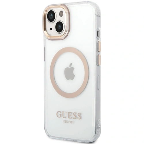 Etui Guess GUHMP15MHTRMD Apple iPhone 15 Plus / 14 Plus hardcase Metal Outline Magsafe złoty/gold