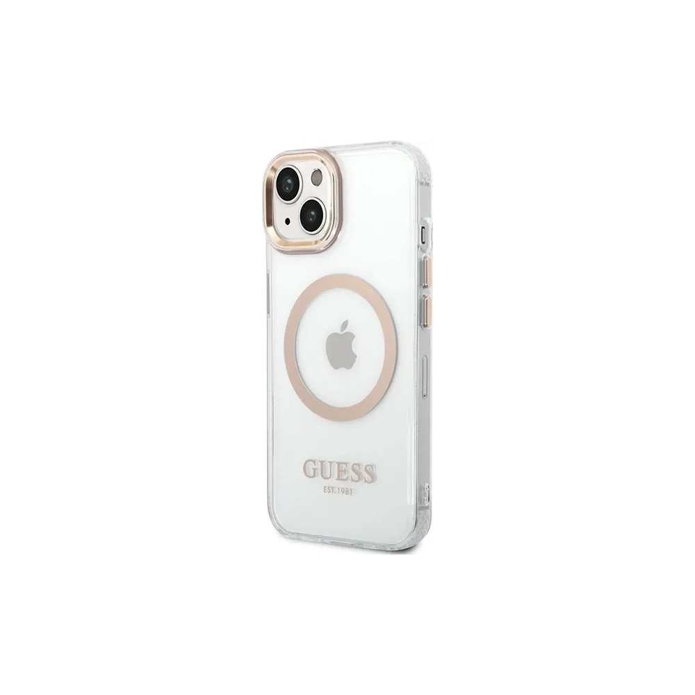 Hurtownia GSM - Guess GUHMP15MHTRMD Apple iPhone 15 Plus / 14 Plus husă din metal cu margine Magsafe aurie - GUE4197 - {ean13} - Hurt