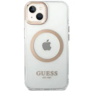 Wholesale Guess GUHMP15MHTRMD Apple iPhone 15 Plus / 14 Plus hardcase Metal Outline Magsafe gold - GUE4197 - {ean13} - Hurt