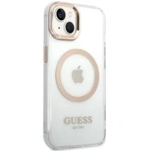 Wholesale Guess GUHMP15MHTRMD Apple iPhone 15 Plus / 14 Plus hardcase Metal Outline Magsafe gold - GUE4197 - {ean13} - Hurt