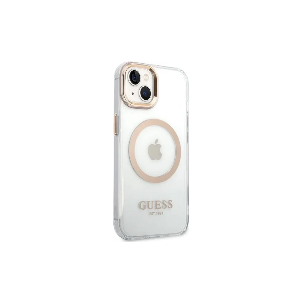 Hurtownia GSM - Guess GUHMP15MHTRMD Apple iPhone 15 Plus / 14 Plus husă din metal cu margine Magsafe aurie - GUE4197 - {ean13} - Hurt