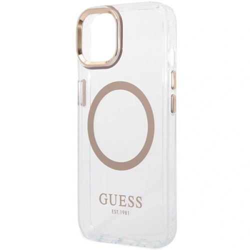 Etui Guess GUHMP15MHTRMD Apple iPhone 15 Plus / 14 Plus hardcase Metal Outline Magsafe złoty/gold