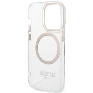 Wholesale Guess GUHMP15SHTRMD Apple iPhone 15 / 14 / 13 hardcase Metal Outline Magsafe gold - GUE4198 - {ean13} - Hurt