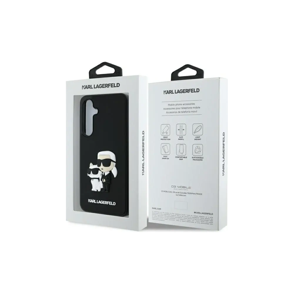 Hurtownia GSM - Etui Karl Lagerfeld KLHCS24FE3DRKCNK Samsung Galaxy S24 FE hardcase 3D Rubber Karl&Choupette černý/black - KLD21834 - {ean13} - Hurt