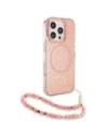 Hurtownia GSM - Guess GUHMP16XHCPOFPP Apple iPhone 16 Pro Max carcasă rigidă IML Flori Allover Electro cu curea din perlă MagSafe roz - GUE4201 - {ean13} - Hurt