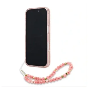Wholesale Guess GUHMP16XHCPOFPP Apple iPhone 16 Pro Max hardcase IML Flowers Allover Electro With Pearl Strap MagSafe pink - GUE4201 - {ean13} - Hurt