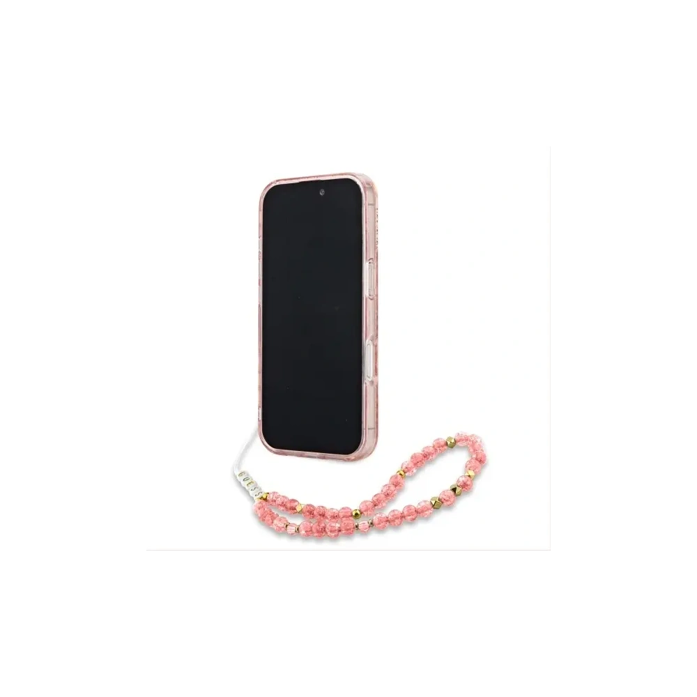 Hurtownia GSM - Guess GUHMP16XHCPOFPP Apple iPhone 16 Pro Max carcasă rigidă IML Flori Allover Electro cu curea din perlă MagSafe roz - GUE4201 - {ean13} - Hurt