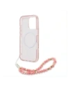 Hurtownia GSM - Guess GUHMP16XHCPOFPP Apple iPhone 16 Pro Max carcasă rigidă IML Flori Allover Electro cu curea din perlă MagSafe roz - GUE4201 - {ean13} - Hurt