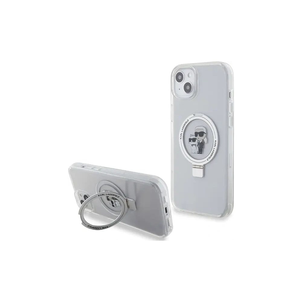 Hurtownia GSM - Etui Karl Lagerfeld KLHMP15MHMRSKCH Apple iPhone 15 Plus / 14 Plus hardcase Ring Stand Karl&Choupettte MagSafe bílý/white - KLD21836 - {ean13} - Hurt