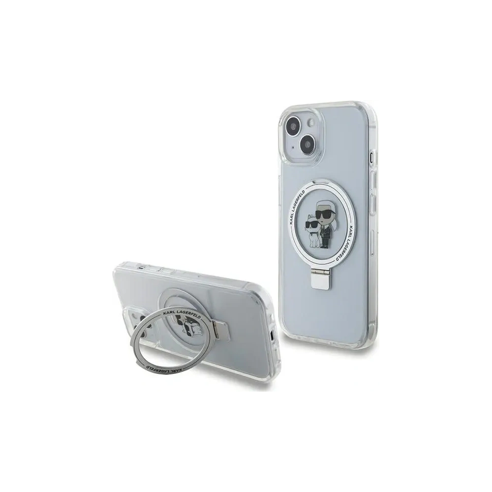 Hurtownia GSM - Karl Lagerfeld KLHMP15SHMRSKCH Apple iPhone 15 / 14 / 13 hardcase Ring Stand Karl&Choupettte MagSafe alb - KLD21837 - {ean13} - Hurt