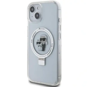 Wholesale Karl Lagerfeld KLHMP15SHMRSKCH Apple iPhone 15 / 14 / 13 hardcase Ring Stand Karl&Choupettte MagSafe white - KLD21837 - {ean13} - Hurt