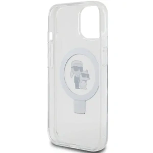 Wholesale Karl Lagerfeld KLHMP15SHMRSKCH Apple iPhone 15 / 14 / 13 hardcase Ring Stand Karl&Choupettte MagSafe white - KLD21837 - {ean13} - Hurt