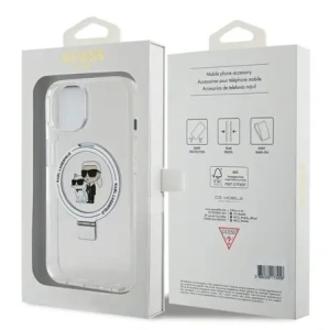 Wholesale Karl Lagerfeld KLHMP15SHMRSKCH Apple iPhone 15 / 14 / 13 hardcase Ring Stand Karl&Choupettte MagSafe white - KLD21837 - {ean13} - Hurt