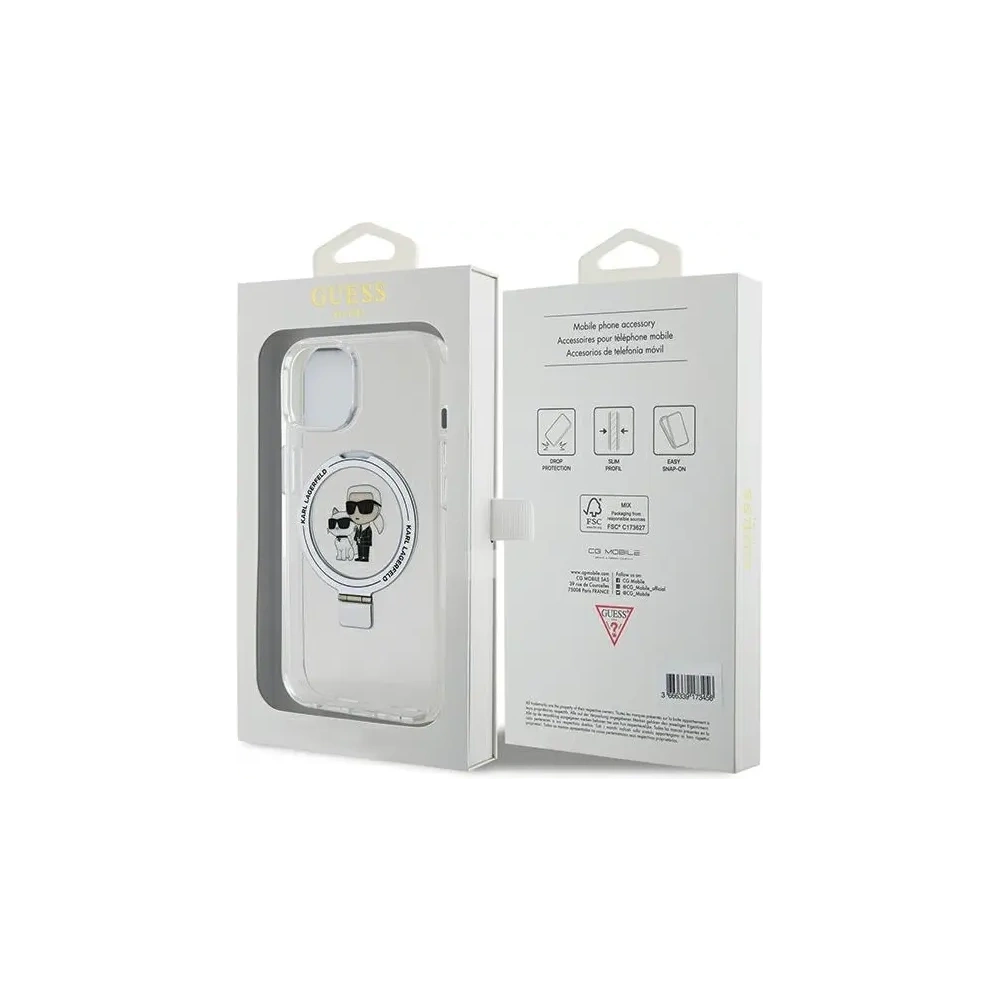 Hurtownia GSM - Karl Lagerfeld KLHMP15SHMRSKCH Apple iPhone 15 / 14 / 13 hardcase Ring Stand Karl&Choupettte MagSafe alb - KLD21837 - {ean13} - Hurt