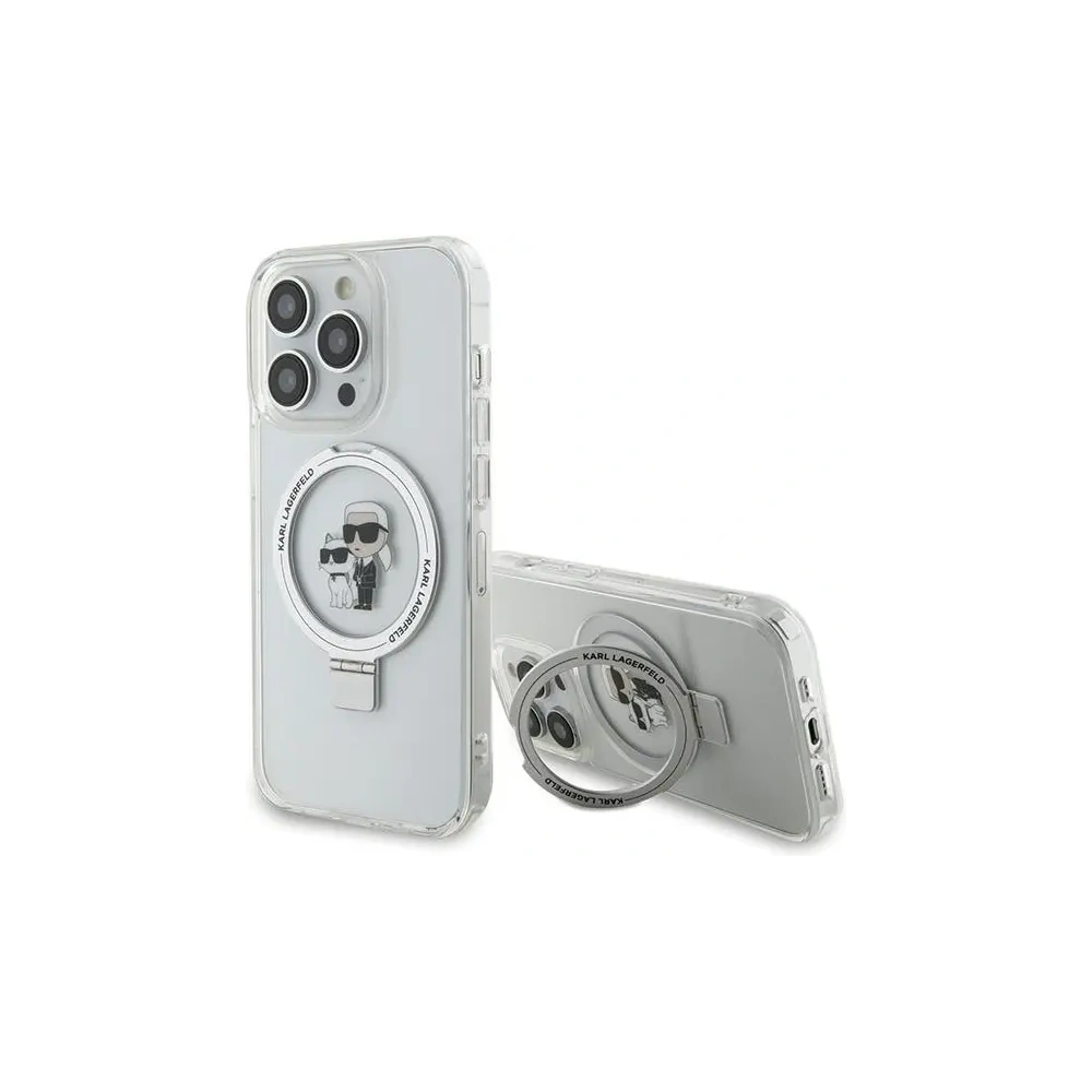 Hurtownia GSM - Karl Lagerfeld KLHMP15XHMRSKCH Apple iPhone 15 Pro Max Hartschale Ring Stand Karl&Choupettte MagSafe weiß - KLD21838 - {ean13} - Hurt