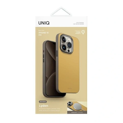 Etui UNIQ Lyden DS Apple iPhone 15 Pro Magclick Charging żółto-szary/canary yellow-flint grey