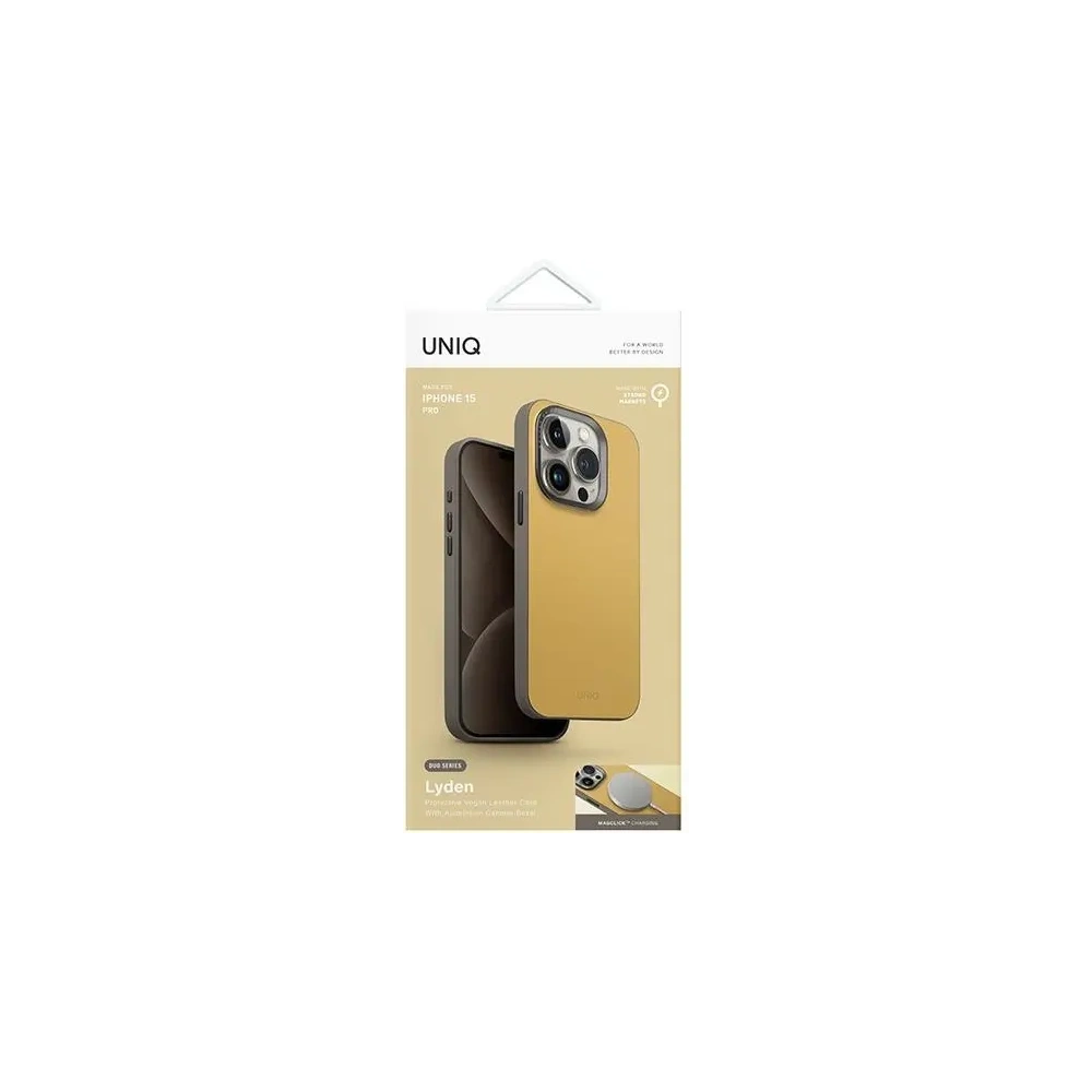 Wholesale UNIQ Lyden DS Apple iPhone 15 Pro Magclick Charging canary yellow-flint grey - UNIQ1397 - {ean13} - Hurt