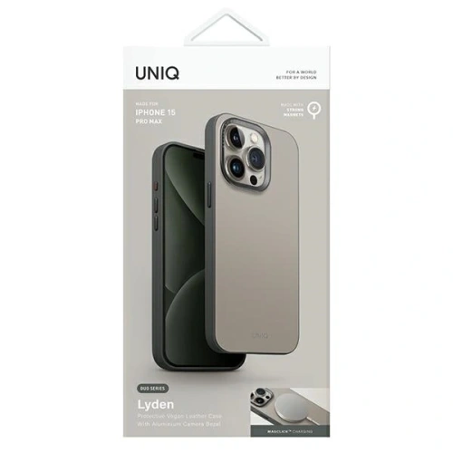 Etui UNIQ Lyden DS Apple iPhone 15 Pro Max Magclick Charging beżowo-zielony/ivory-lichen green