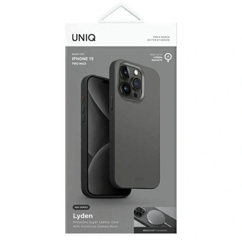 Etui UNIQ Lyden DS Apple iPhone 15 Pro Max Magclick Charging niebiesko-czarny/washed blue-black