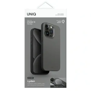 Hurtownia GSM - UNIQ Lyden DS Apple iPhone 15 Pro Max Magclick Töltés sötétszürke-fekete - UNIQ1400 - {ean13} - Hurt