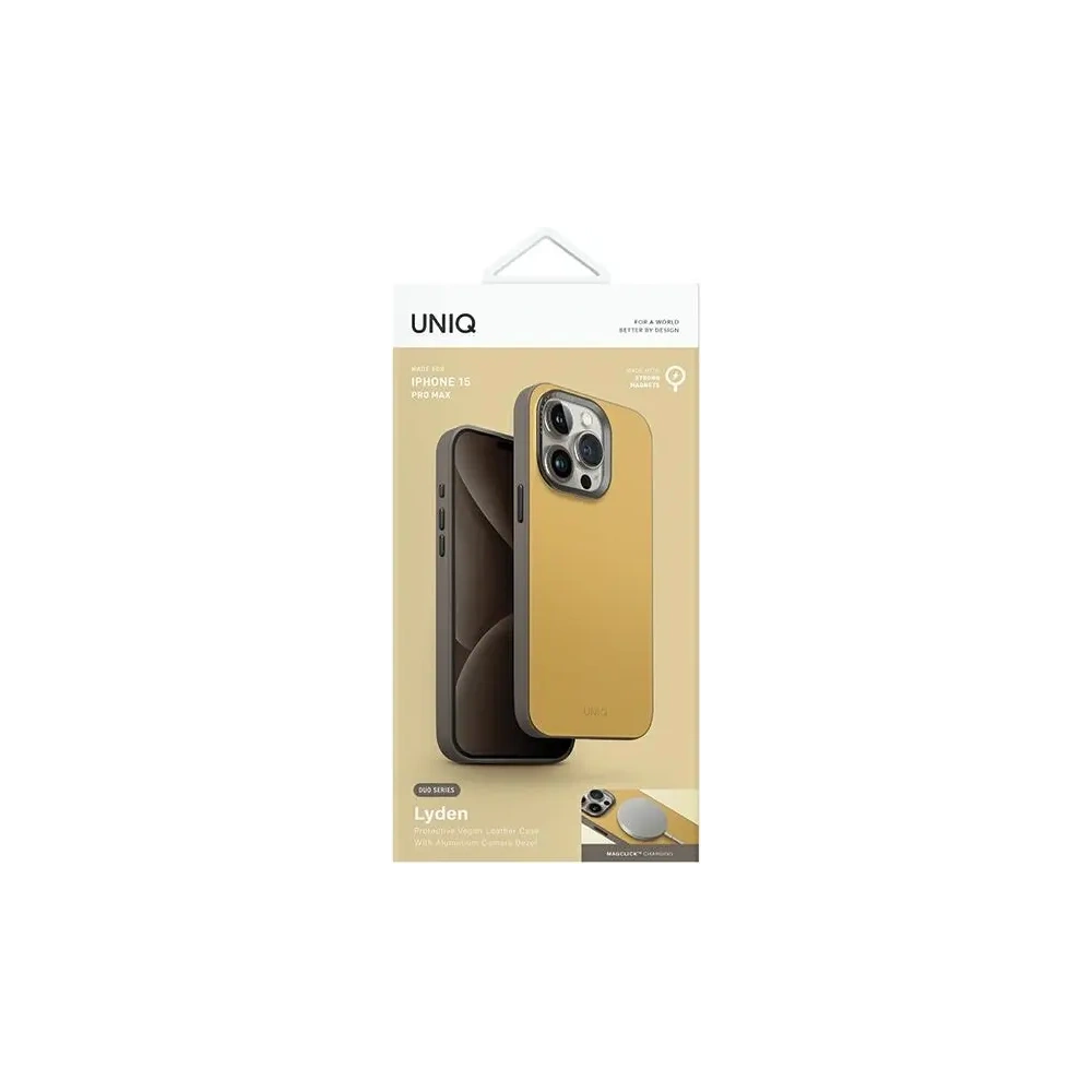 Hurtownia GSM - UNIQ Lyden DS Apple iPhone 15 Pro Max Magclick Töltés canary sárga-flint szürke - UNIQ1401 - {ean13} - Hurt