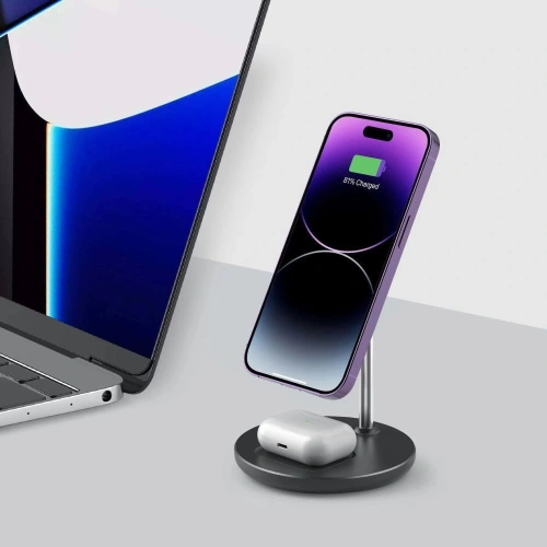 Ładowarka bezprzewodowa Tech-Protect QI15W-A39 2in1 Magnetic MagSafe Wireless Charger Black