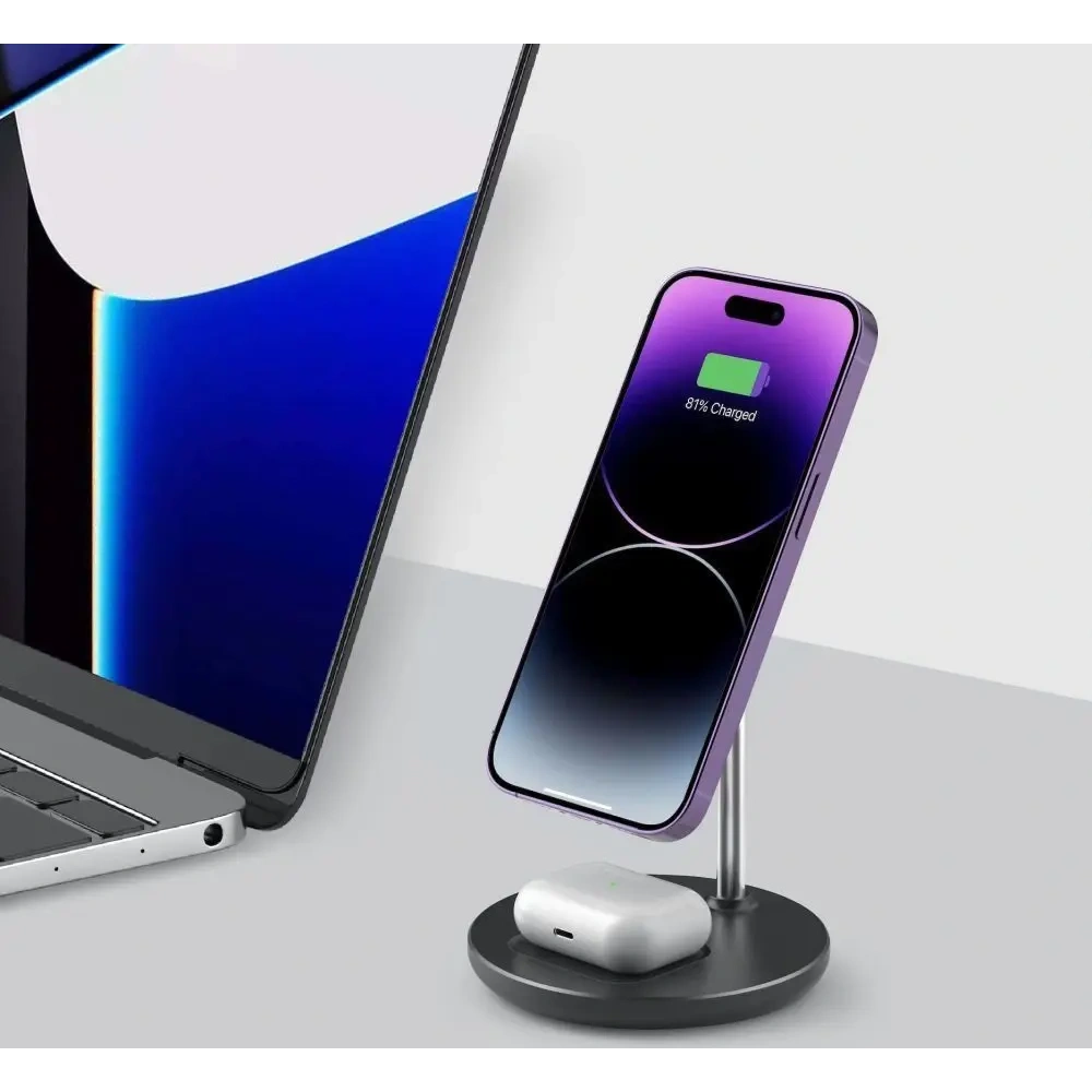 Wholesale Tech-Protect QI15W-A39 2in1 Magnetic MagSafe Wireless Charger Black - THP3616 - {ean13} - Hurt