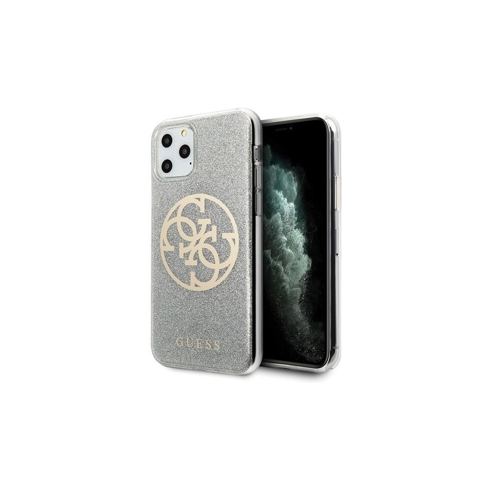 Hurtownia GSM - Etui Guess GUHCN58PCUGLLG Apple iPhone 11 Pro jasnoszary/light grey hard case Glitter 4G Circle Logo - GUE425GRY - {ean13} - Hurt
