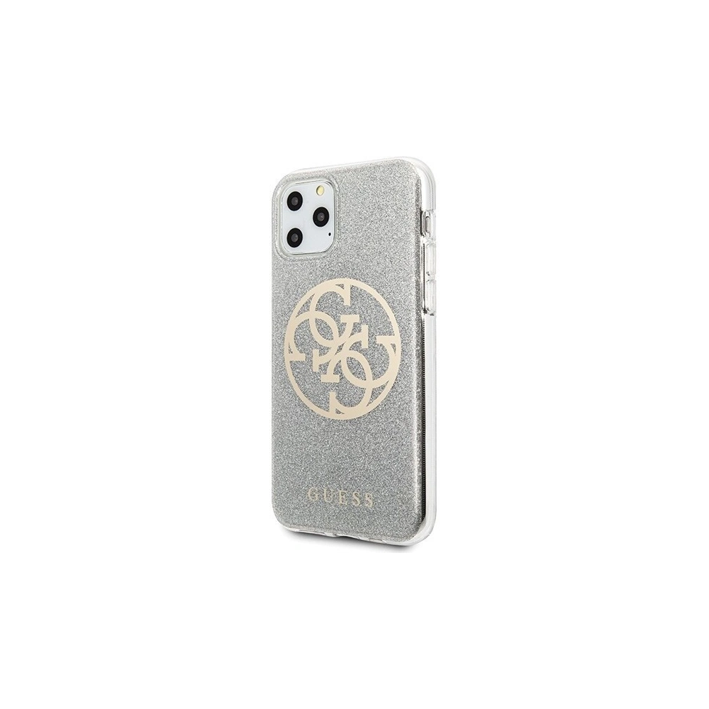 Wholesale Guess GUHCN58PCUGLLG iPhone 11 Pro light grey hard case Glitter 4G Circle Logo - GUE425GRY - {ean13} - Hurt
