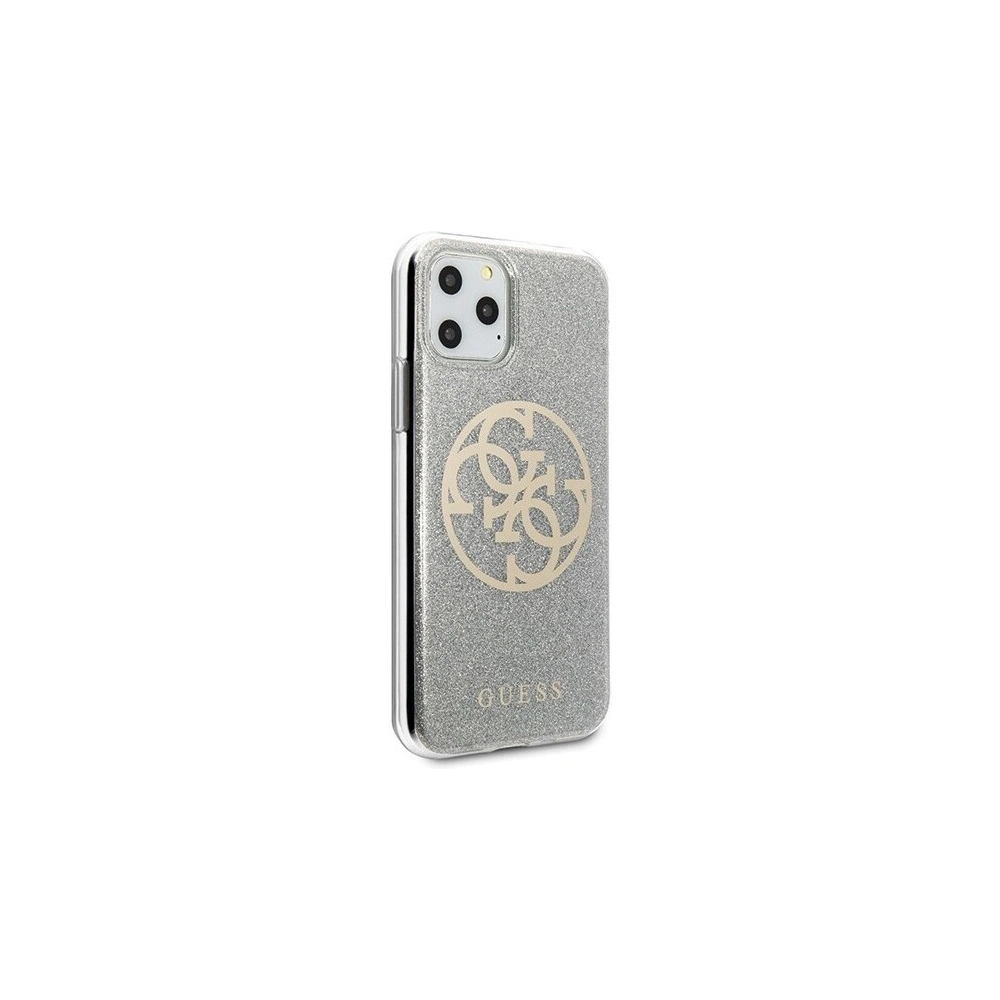 Hurtownia GSM - Etui Guess GUHCN58PCUGLLG Apple iPhone 11 Pro jasnoszary/light grey hard case Glitter 4G Circle Logo - GUE425GRY - {ean13} - Hurt