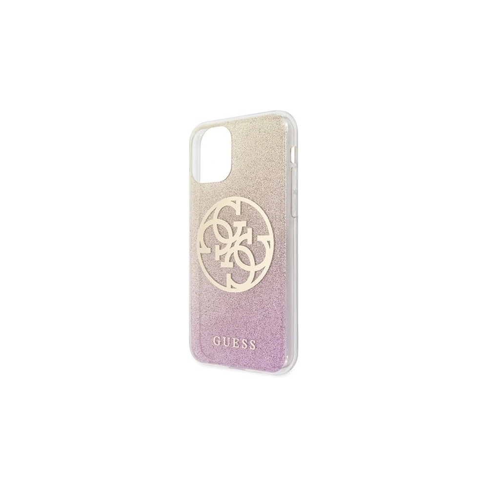 Wholesale Guess GUHCN58PCUGLPGG iPhone 11 Pro gold pink hard case Glitter Gradient 4G Circle Logo - GUE426GLDPNK - {ean13} - Hurt