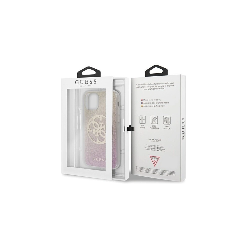 Hurtownia GSM - Etui Guess GUHCN58PCUGLPGG Apple iPhone 11 Pro różowo-złoty/gold pink hard case Glitter Gradient 4G Circle Logo - GUE426GLDPNK - {ean13} - Hurt