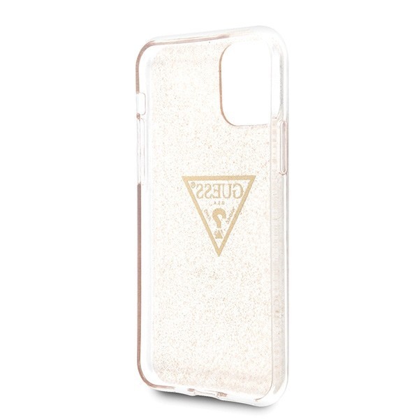 Kryt Guess GUHCN58SGTLGO iPhone 11 Pro gold hard case Glitter Triangle