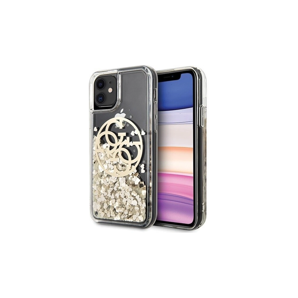 Hurtownia GSM - Etui Guess GUHCN61LGGITDGO Apple iPhone 11 złoty/gold hard case Circle Liquid Glitter - GUE429GLD - {ean13} - Hurt