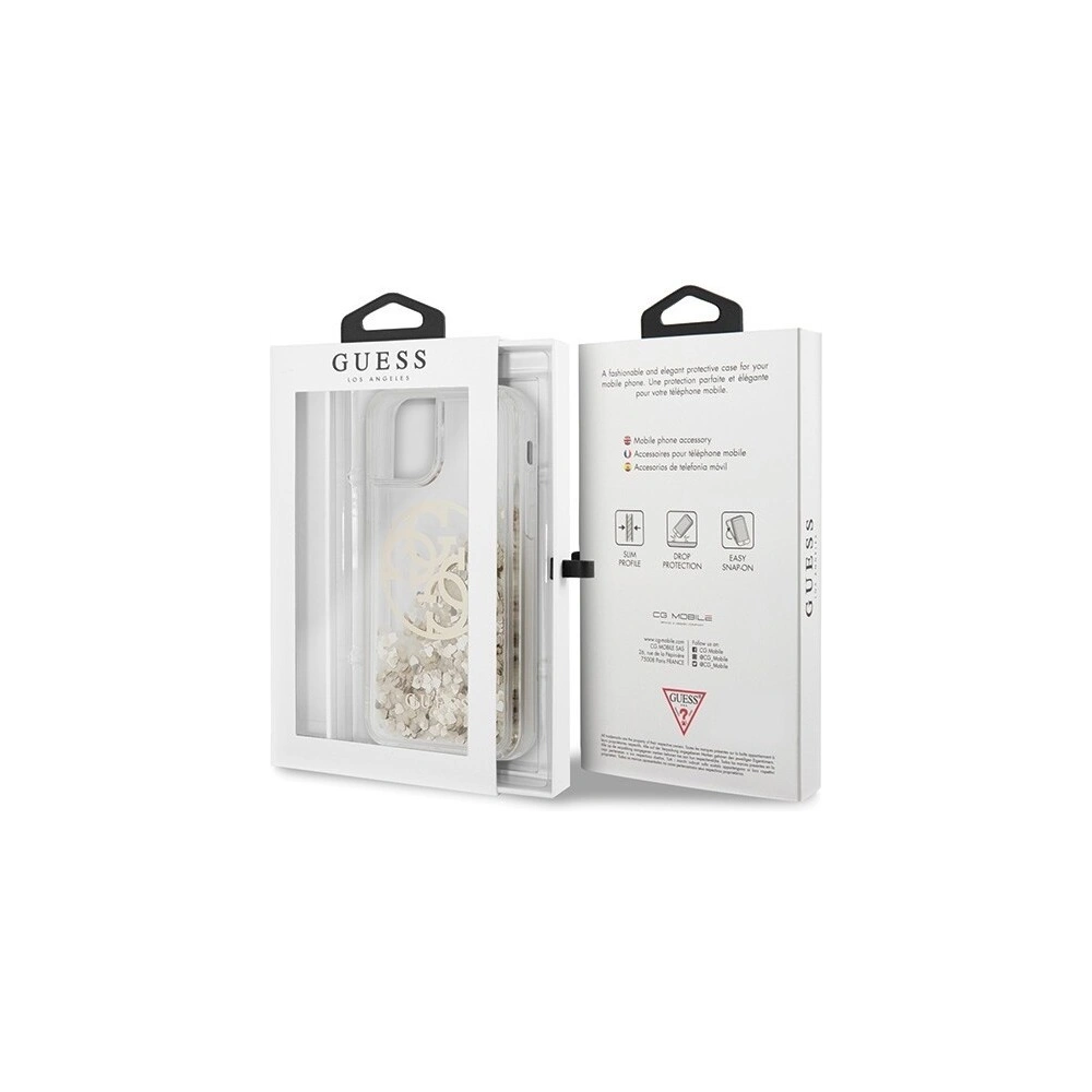 Wholesale Guess GUHCN61LGGITDGO iPhone 11 gold hard case Circle Liquid Glitter - GUE429GLD - {ean13} - Hurt