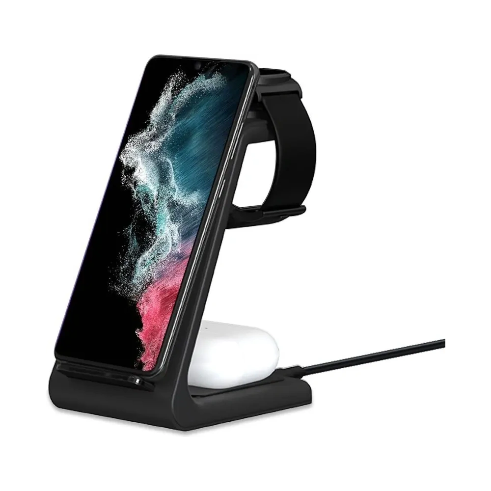 Hurtownia GSM - Tech-Protect QI15W-A36 3in1 Vezeték nélküli töltő Androidhoz Fekete - THP3623 - {ean13} - Hurt