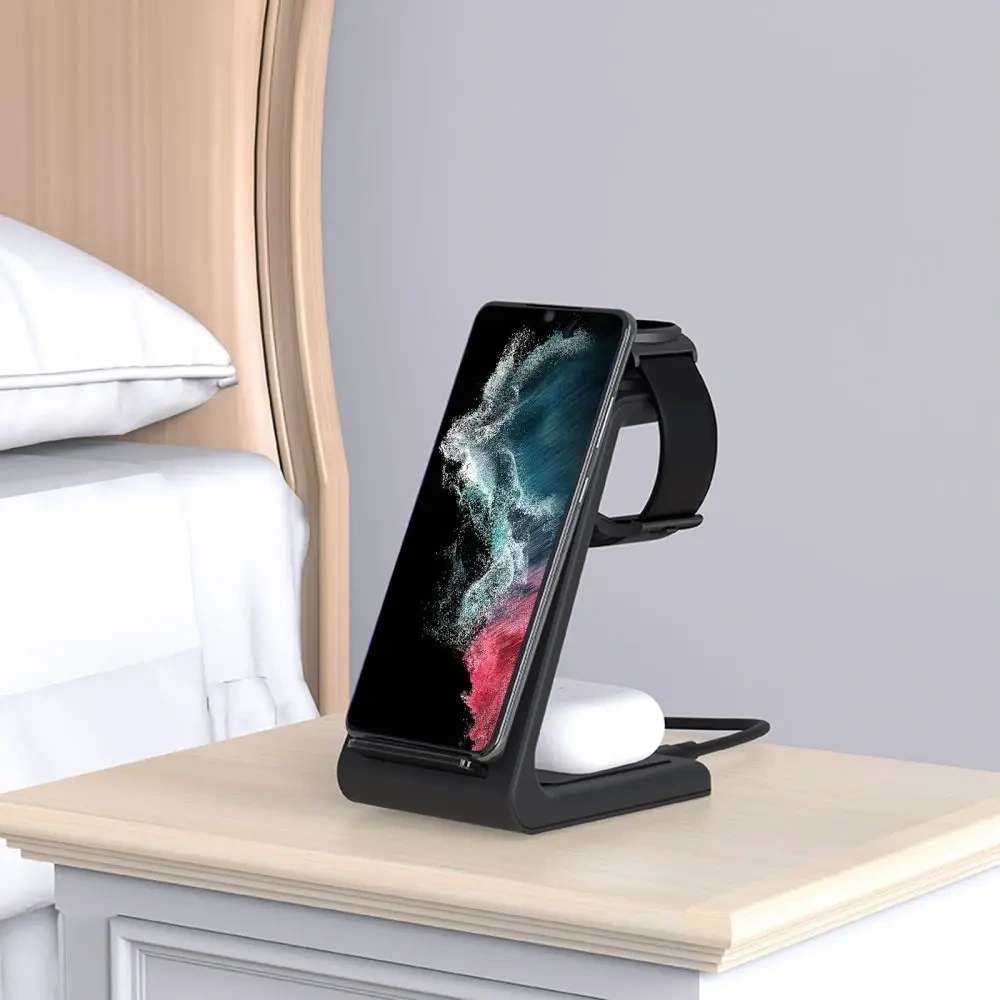 Hurtownia GSM - Tech-Protect QI15W-A36 3in1 Vezeték nélküli töltő Androidhoz Fekete - THP3623 - {ean13} - Hurt