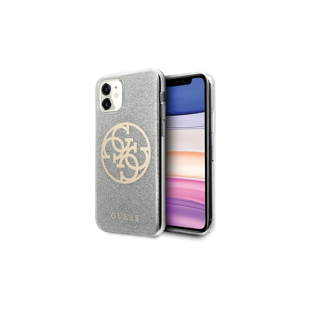 Hurtownia GSM - Etui Guess GUHCN61PCUGLLG Apple iPhone 11 jasnoszary/light grey hard case Glitter 4G Circle Logo - GUE432GRY - {ean13} - Hurt