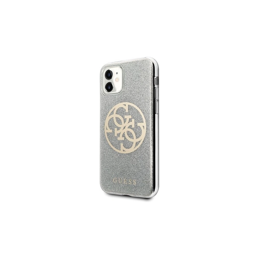 Hurtownia GSM - Etui Guess GUHCN61PCUGLLG Apple iPhone 11 jasnoszary/light grey hard case Glitter 4G Circle Logo - GUE432GRY - {ean13} - Hurt