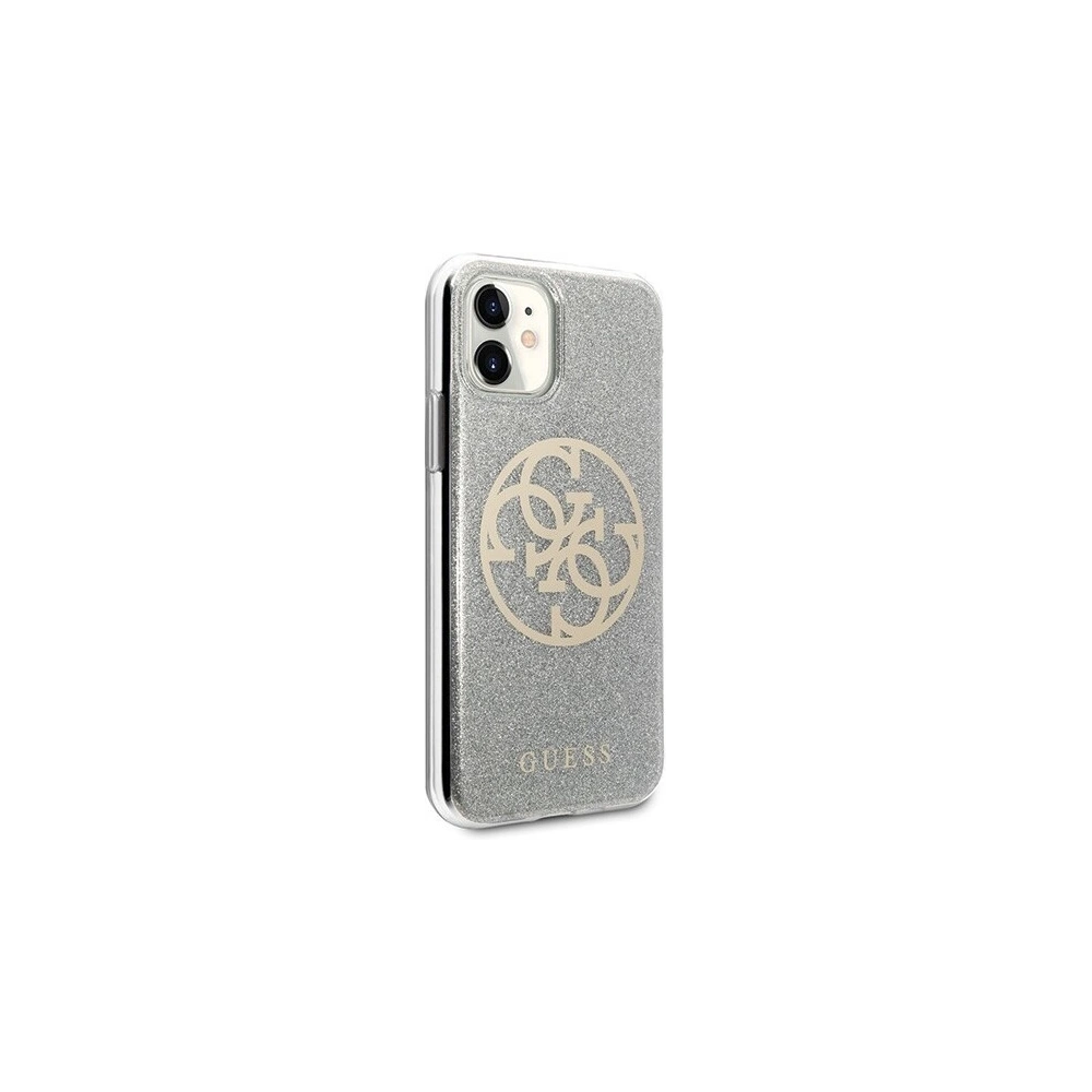 Hurtownia GSM - Etui Guess GUHCN61PCUGLLG Apple iPhone 11 jasnoszary/light grey hard case Glitter 4G Circle Logo - GUE432GRY - {ean13} - Hurt