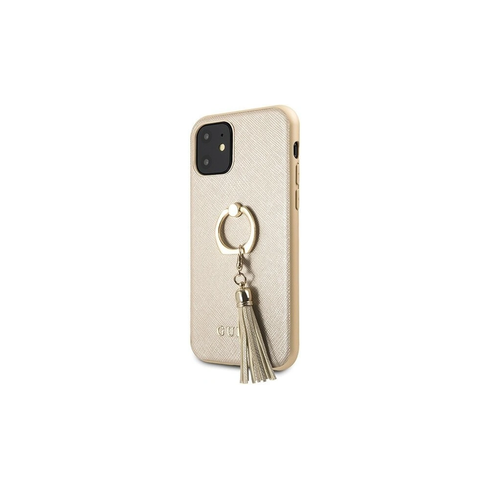 Hurtownia GSM - Etui Guess GUHCN61RSSABE Apple iPhone 11 beige/beżowy hard case Saffiano with ring stand - GUE433BEI - {ean13} - Hurt