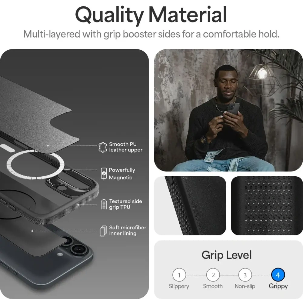 Hurtownia GSM - Spigen Cyrill Kajuk Mag MagSafe Apple iPhone 16 Fekete - SPN16574 - {ean13} - Hurt