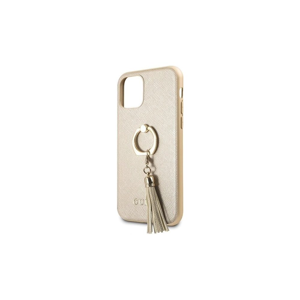 Hurtownia GSM - Etui Guess GUHCN61RSSABE Apple iPhone 11 beige/beżowy hard case Saffiano with ring stand - GUE433BEI - {ean13} - Hurt