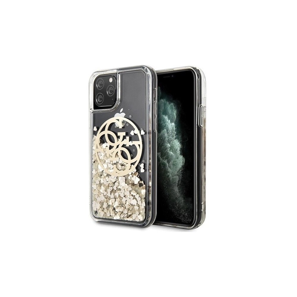 Wholesale Guess GUHCN65LGGITDGO iPhone 11 Pro Max gold hard case Circle Liquid Glitter - GUE434GLD - {ean13} - Hurt