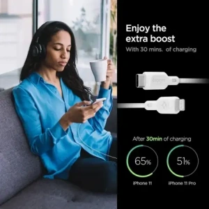 Hurtownia GSM - Spigen Cablu DuraSync MFi USB-C / Lightning 100cm Alb [2 PACHET] - SPN16580 - {ean13} - Hurt