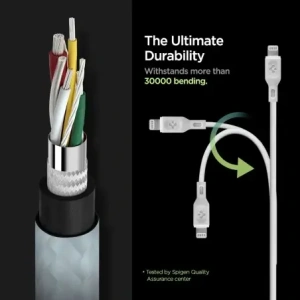 Wholesale Spigen DuraSync MFi USB-C / Lightning Cable 100cm White [2 PACK] - SPN16580 - {ean13} - Hurt