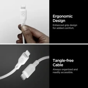 Wholesale Spigen DuraSync MFi USB-C / Lightning Cable 100cm White [2 PACK] - SPN16580 - {ean13} - Hurt