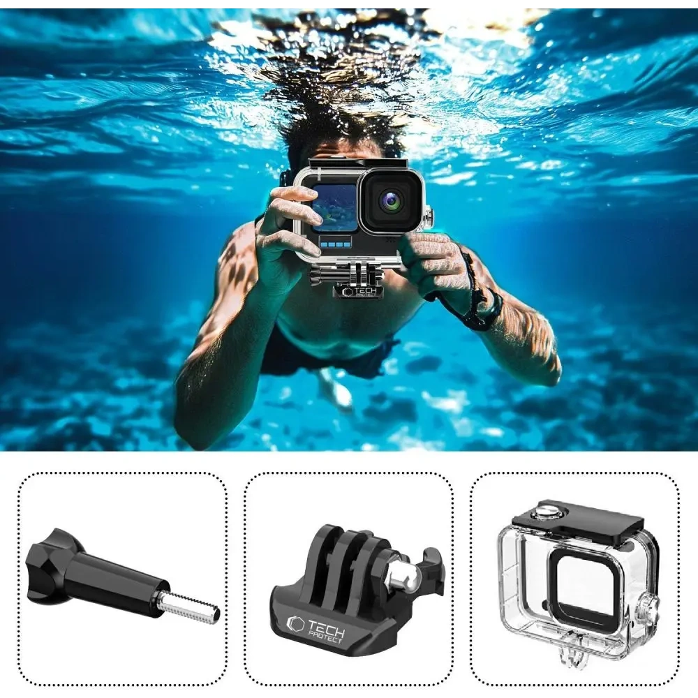Hurtownia GSM - Tech-Protect GA200 Vízálló Tok GOPRO Hero 9 / 10 / 11 / 12 / 13 Átlátszó - THP3629 - {ean13} - Hurt