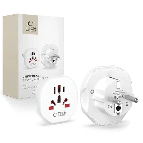 Przejściówka podróżna Tech-Protect Universal Travel Adapter From EU White