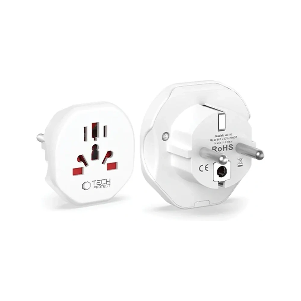 Hurtownia GSM - Tech-Protect Univerzális Utazási Adapter EU-ból Fehér - THP3630 - {ean13} - Hurt